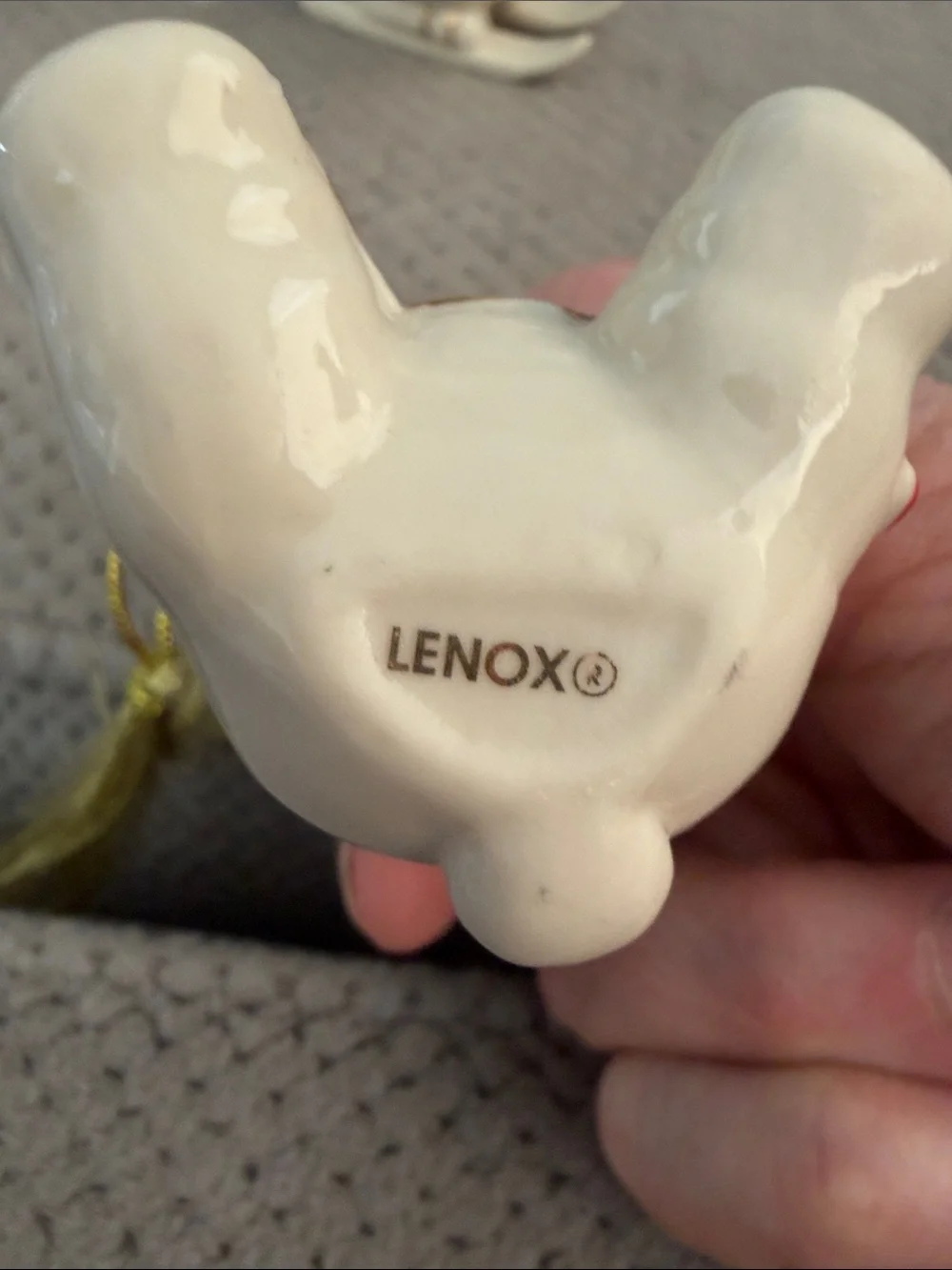 Lenox White Ceramic Christmas Ornament Set with Red & Green Accents